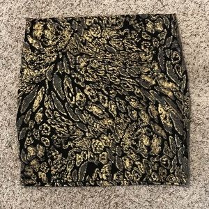 Black and Gold Mini Skirt